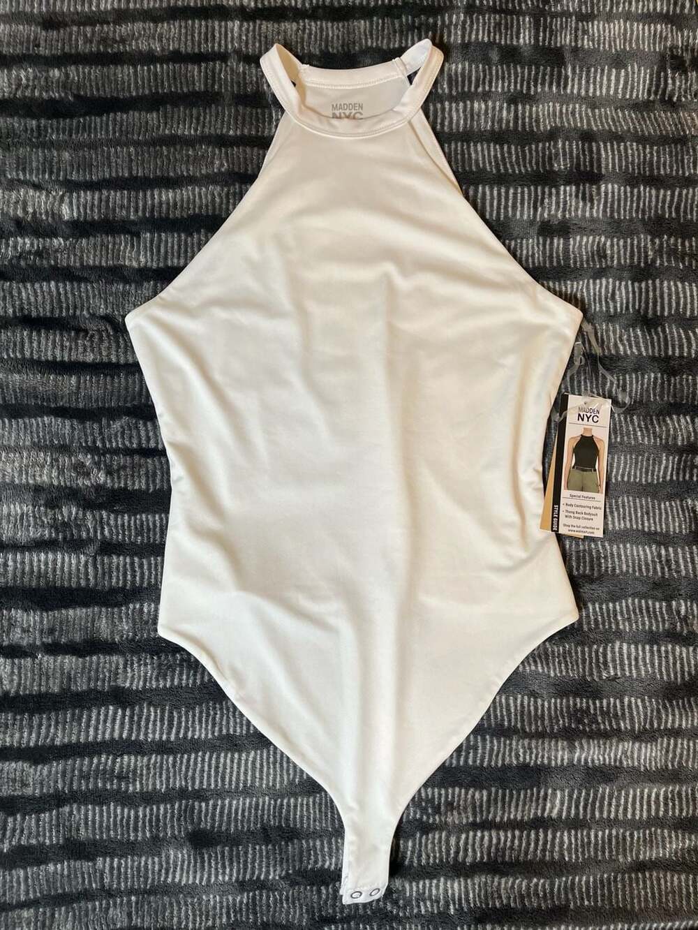 Madden NYC High Neck Body Contouring Thong Bodysuit